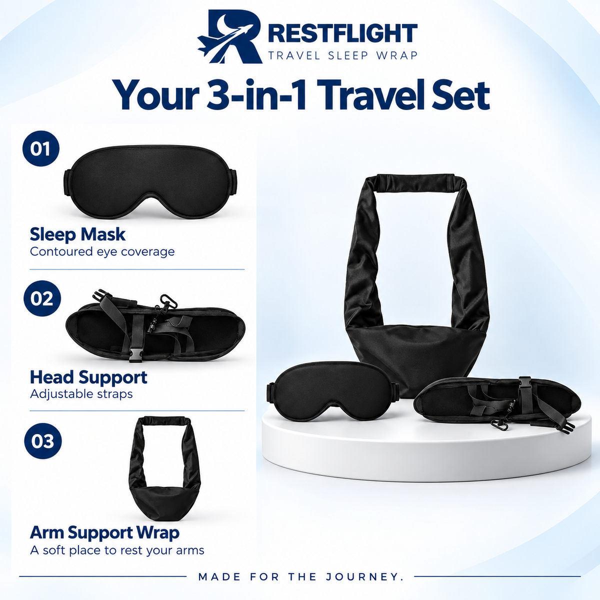 RESTFLIGHT™ First Class 3-in-1 Travel Sleep Set